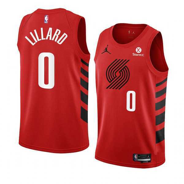 Men%27s Portland Trail Blazers #0 Damian Lillard 2022-23 Red Statement Edition Swingman Stitched Basketball Jersey Dzhi